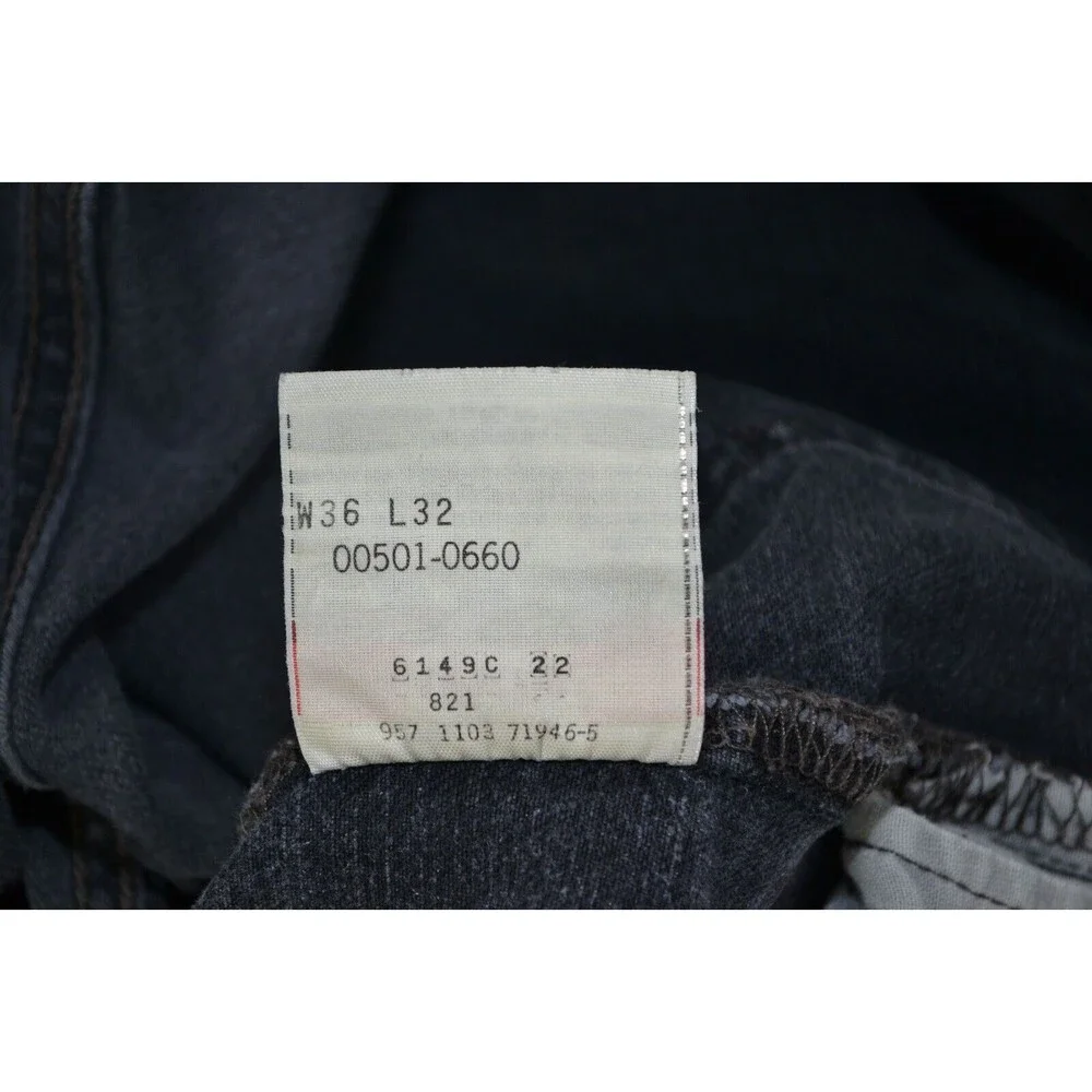 Vintage Levis 501 XX Button‎ Fly Denim 36x32 Fits 34x31 black Loose Jeans